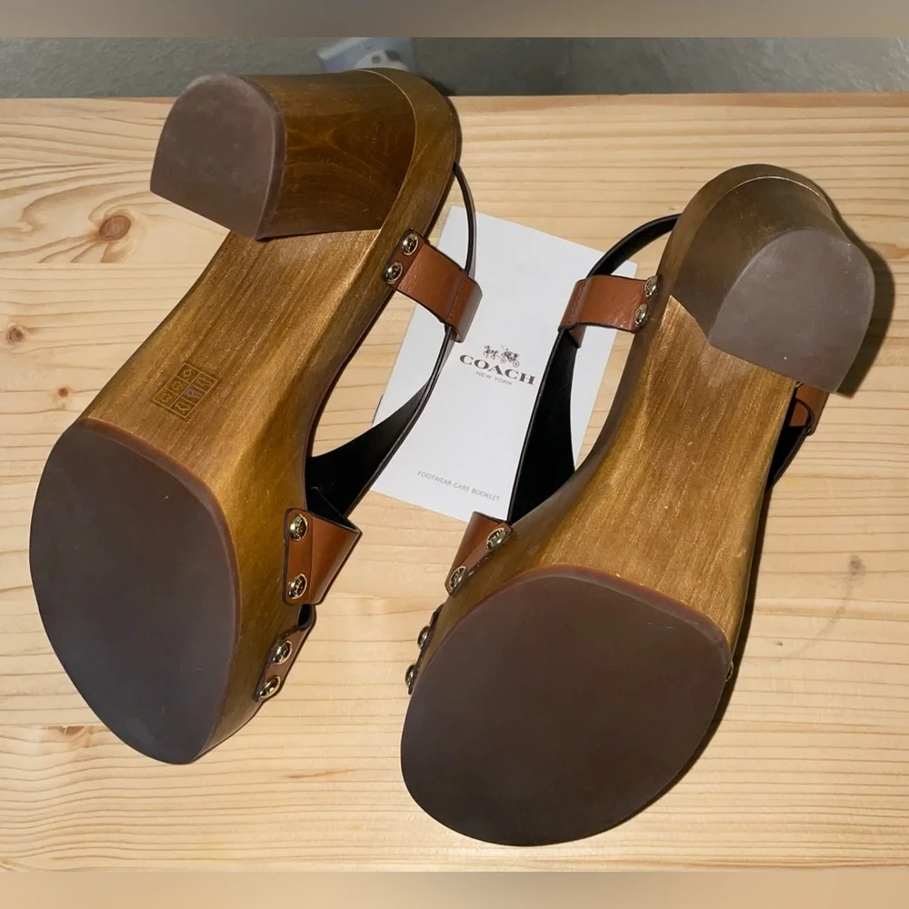 COACH Adessa Semi Matte Calf (Saddle & Wood) - Picture 5 of 11